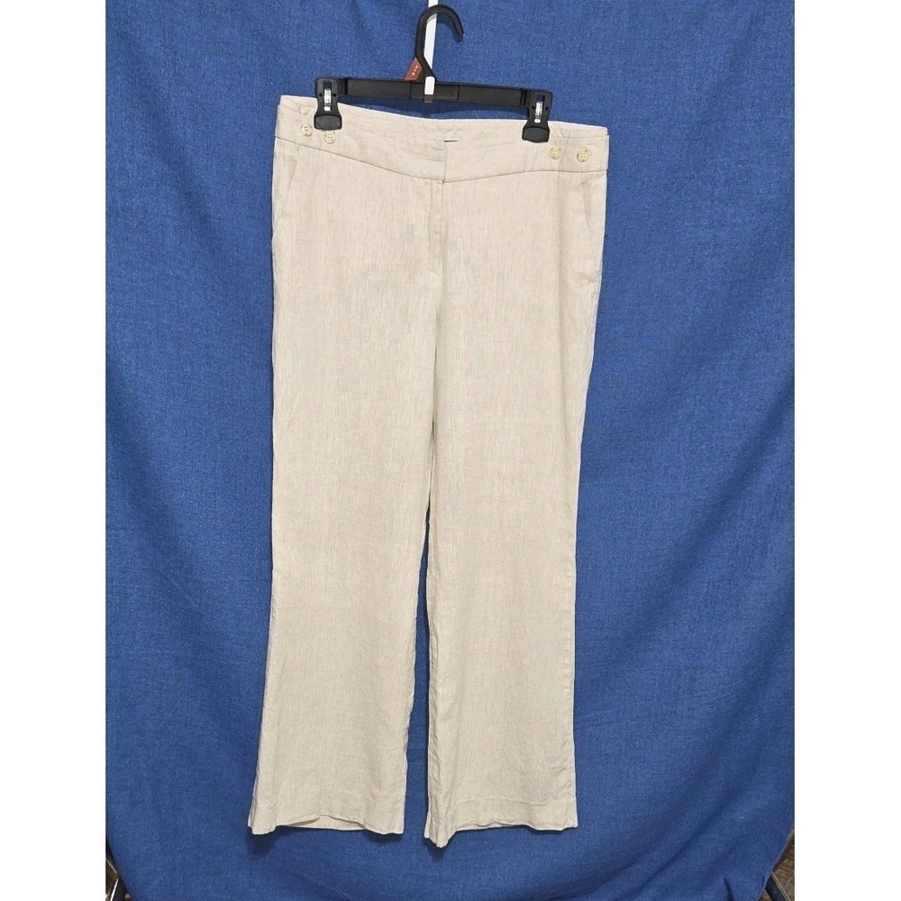 Kenneth Cole Reaction 100% Linen Wide Leg Pants Size 10